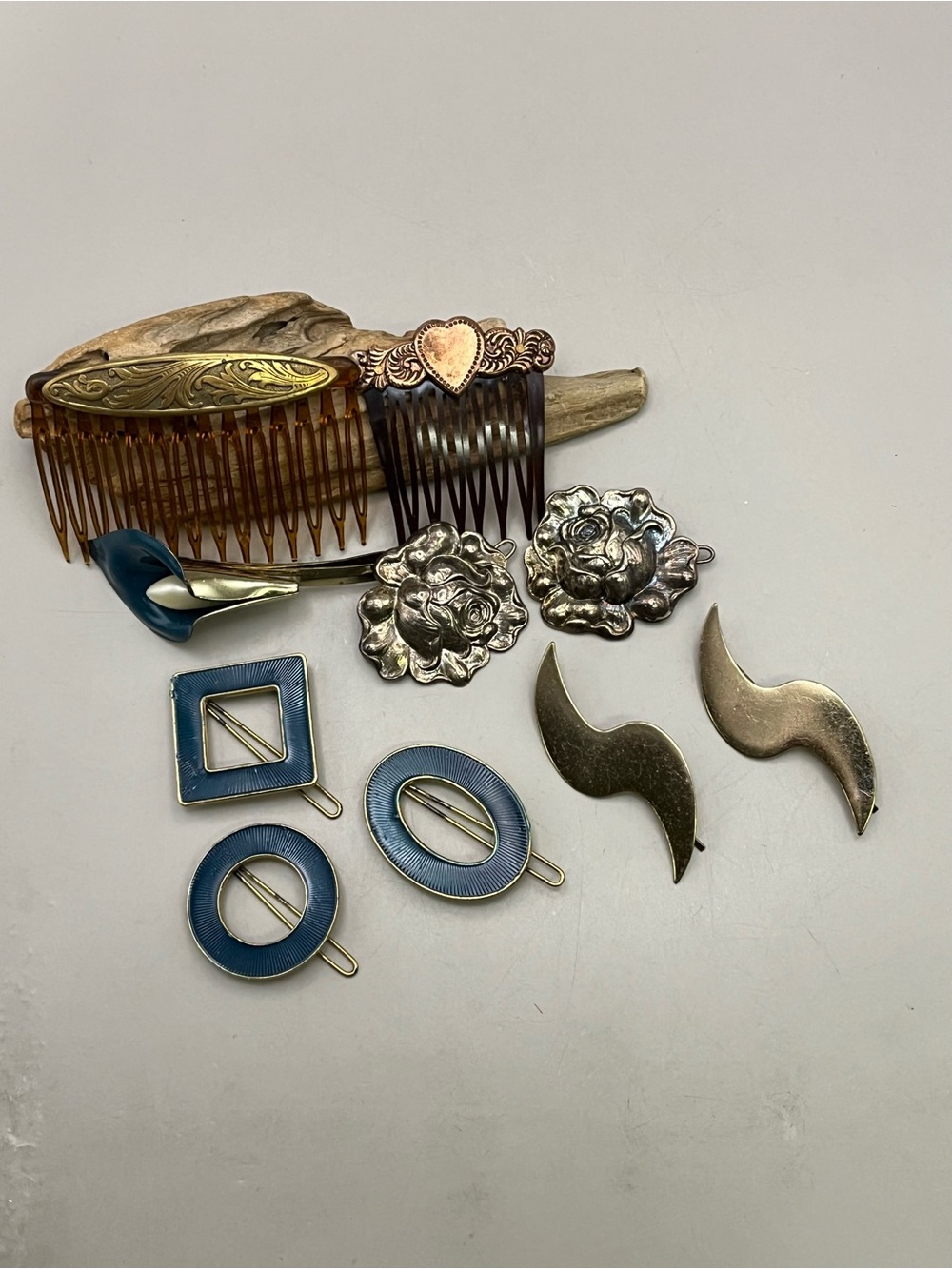 Assorted Men's Hair Accessories Set in Gold and Blue